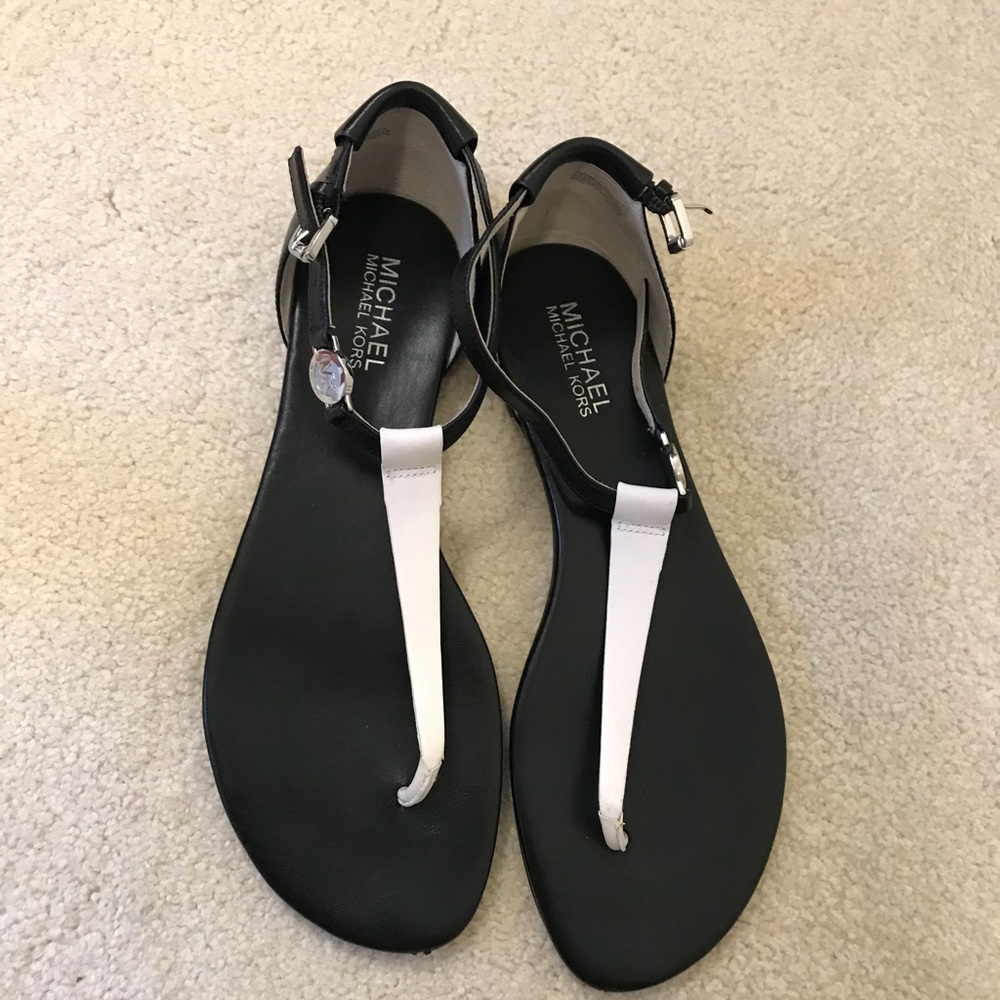 Michael Kors black and white sandals